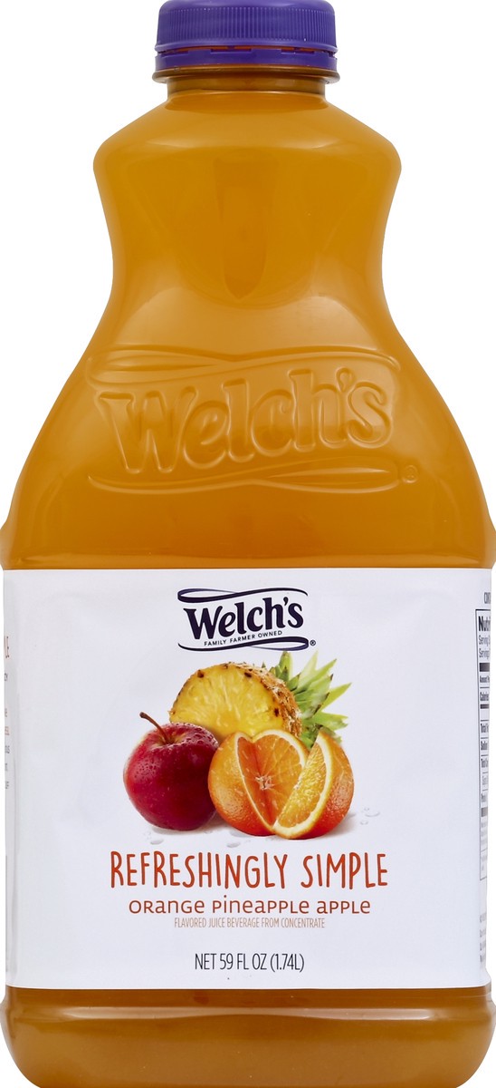 slide 4 of 4, Welch's Refreshingly Simple Juice Cocktail Orange Pineapple Apple, 59 fl oz