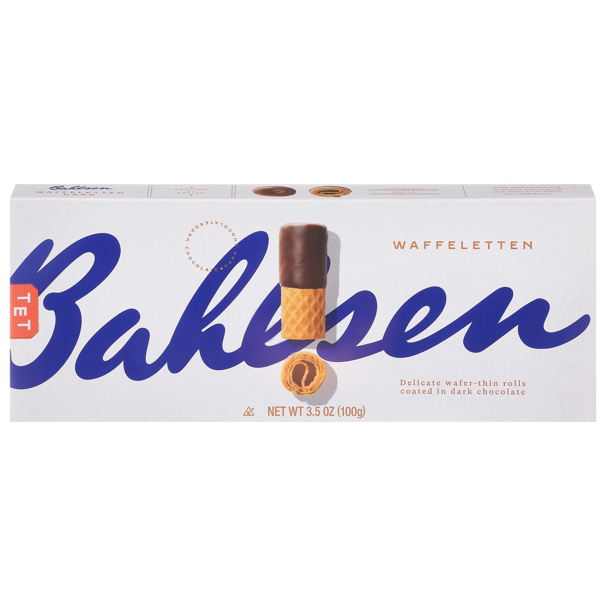 slide 1 of 1, Bahlsen Bittesweet Chocolate Wafer Roll, 3.5 oz