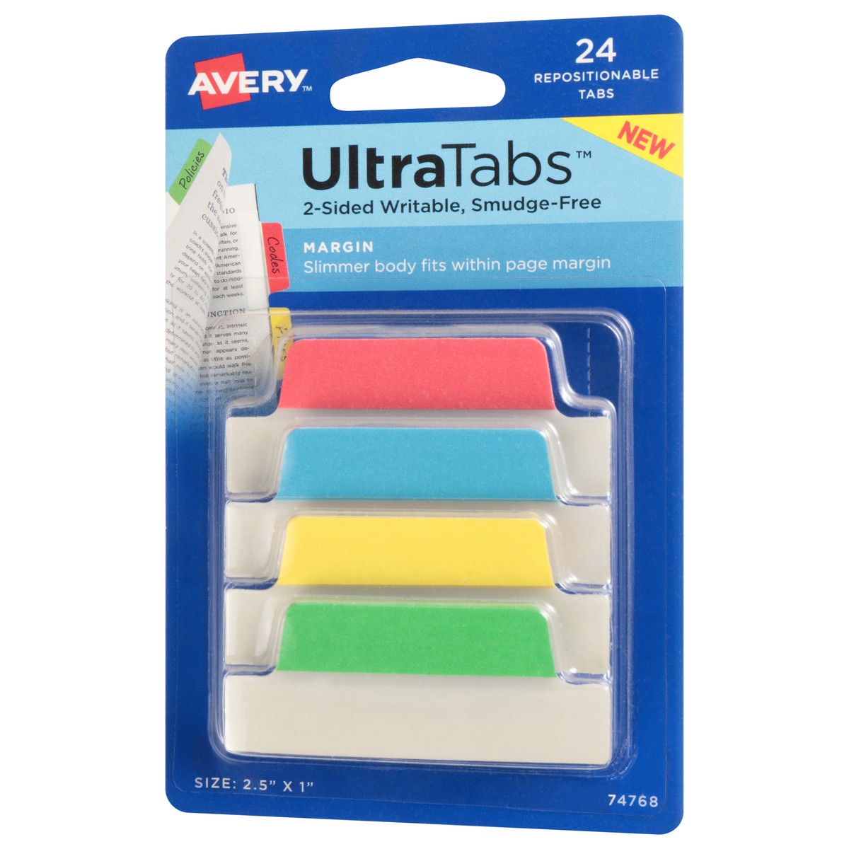 slide 2 of 12, Avery Ultra Tabs 2-Sided Writable Smudge-Free Repositionable Tabs 24 ea, 24 ct