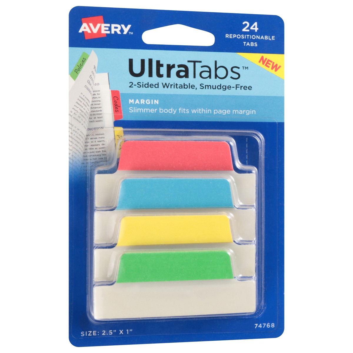 slide 6 of 12, Avery Ultra Tabs 2-Sided Writable Smudge-Free Repositionable Tabs 24 ea, 24 ct