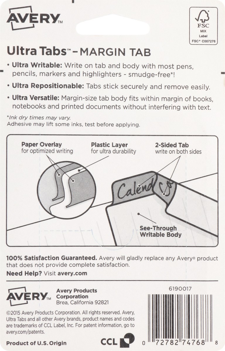 slide 7 of 12, Avery Ultra Tabs 2-Sided Writable Smudge-Free Repositionable Tabs 24 ea, 24 ct