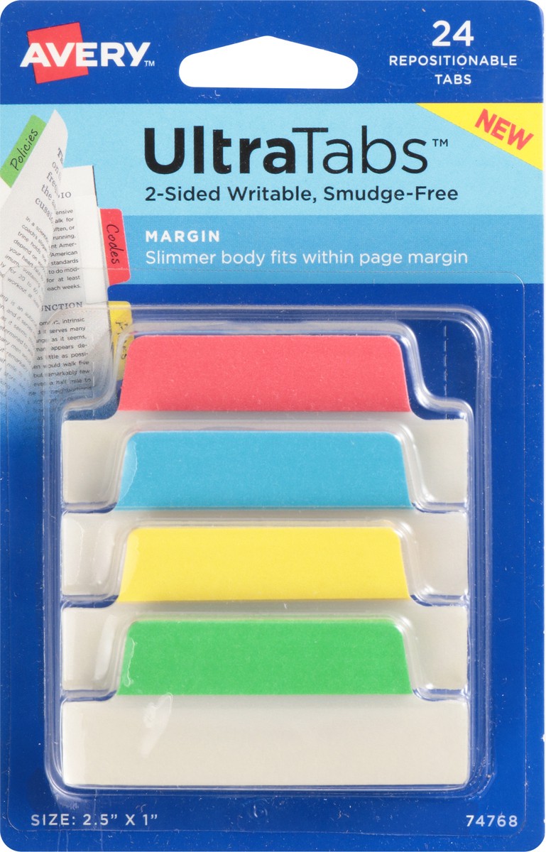 slide 8 of 12, Avery Ultra Tabs 2-Sided Writable Smudge-Free Repositionable Tabs 24 ea, 24 ct