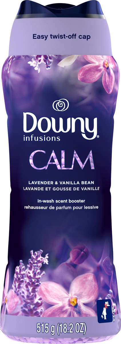 slide 2 of 8, Downy Calm In-Wash Laundry Scent Booster Beads, Soothing Lavender and Vanilla Bean scent, 18.2 OZ, laundry scent beads, Long-lasting Freshness, 1.1 lb
