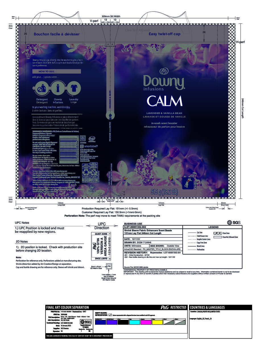 slide 5 of 8, Downy Calm In-Wash Laundry Scent Booster Beads, Soothing Lavender and Vanilla Bean scent, 18.2 OZ, laundry scent beads, Long-lasting Freshness, 1.1 lb