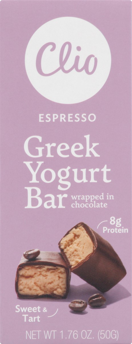 slide 5 of 8, Clio Espresso Greek Yogurt Bar, 1.76 oz