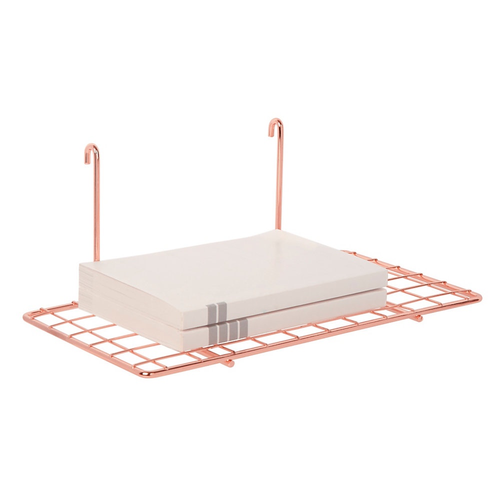 slide 1 of 1, Realspace Metal Wire Shelf, 9-13/16''H X 3-15/16''W X 5-15/16''D, 100% Recycled, Rose Gold, 1 ct