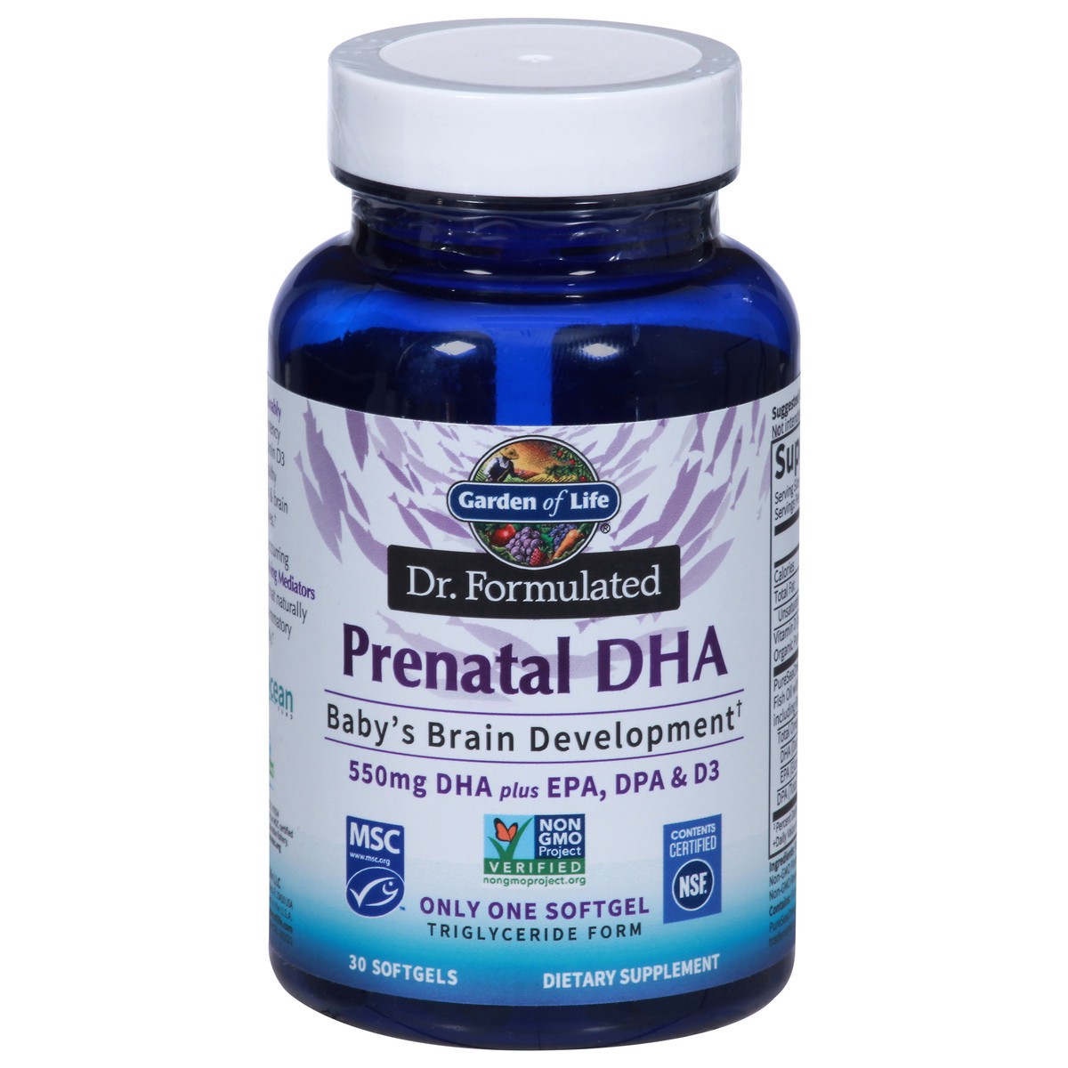 slide 1 of 9, Garden of Life Dr. Formulated 550 mg Prenatal DHA plus EPA, DPA & D3 30 Softgels, 30 ct