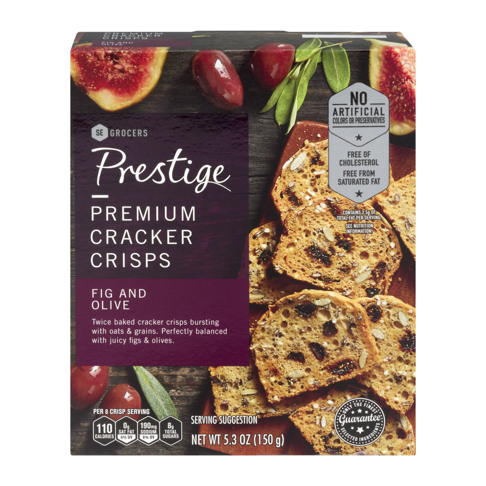 slide 1 of 1, Prestige Premium Cracker Crisps Fig And Olive, 5.3 oz