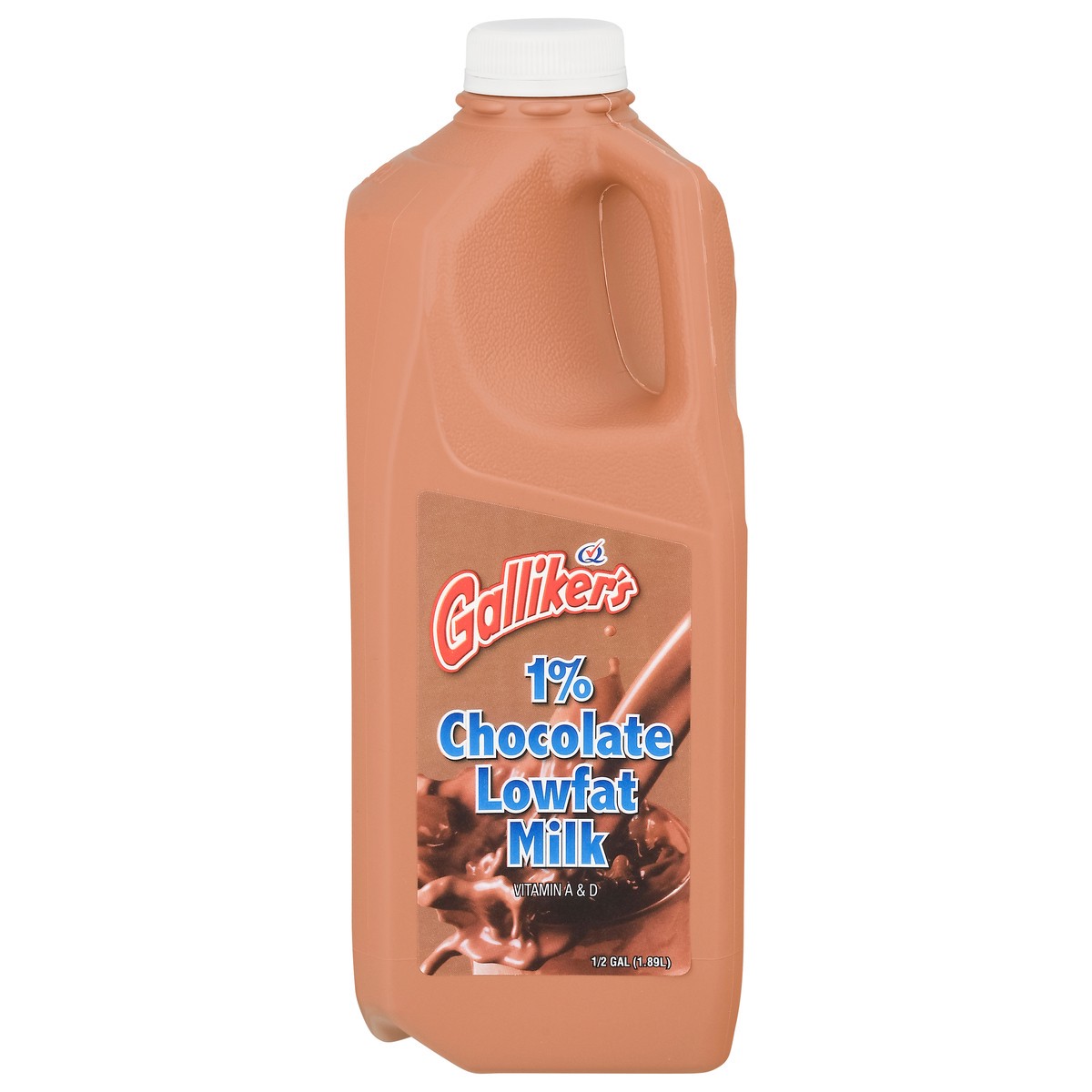 slide 1 of 9, Galliker's 1% Low Fat Chocolate Milk 0.5 gal, 2 qt