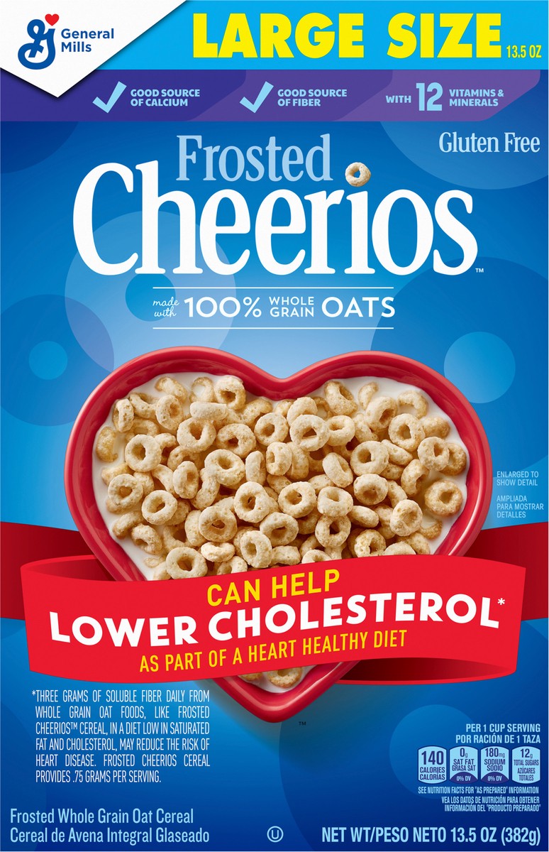 slide 12 of 13, Cheerios Frosted Cheerios, Heart Healthy Cereal, Large Size, 13.5 OZ, 13.5 oz