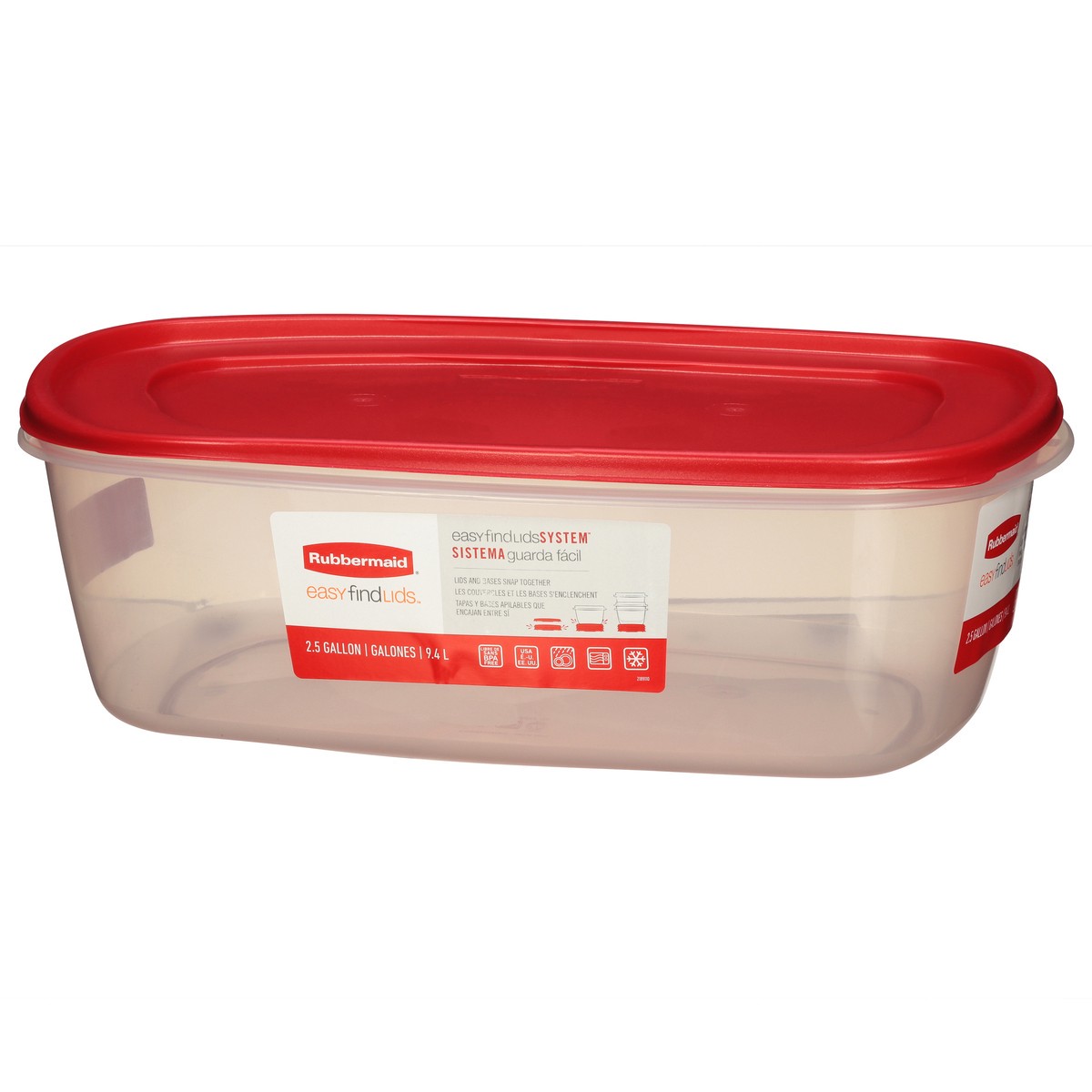 slide 3 of 9, Rubbermaid EasyFindLids 2.5 Gallon Container & Lid 1 ea, 1 ct