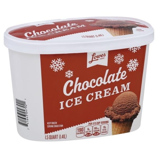 slide 1 of 1, Lowes Foods Chocolate Ice Cream, 48 oz