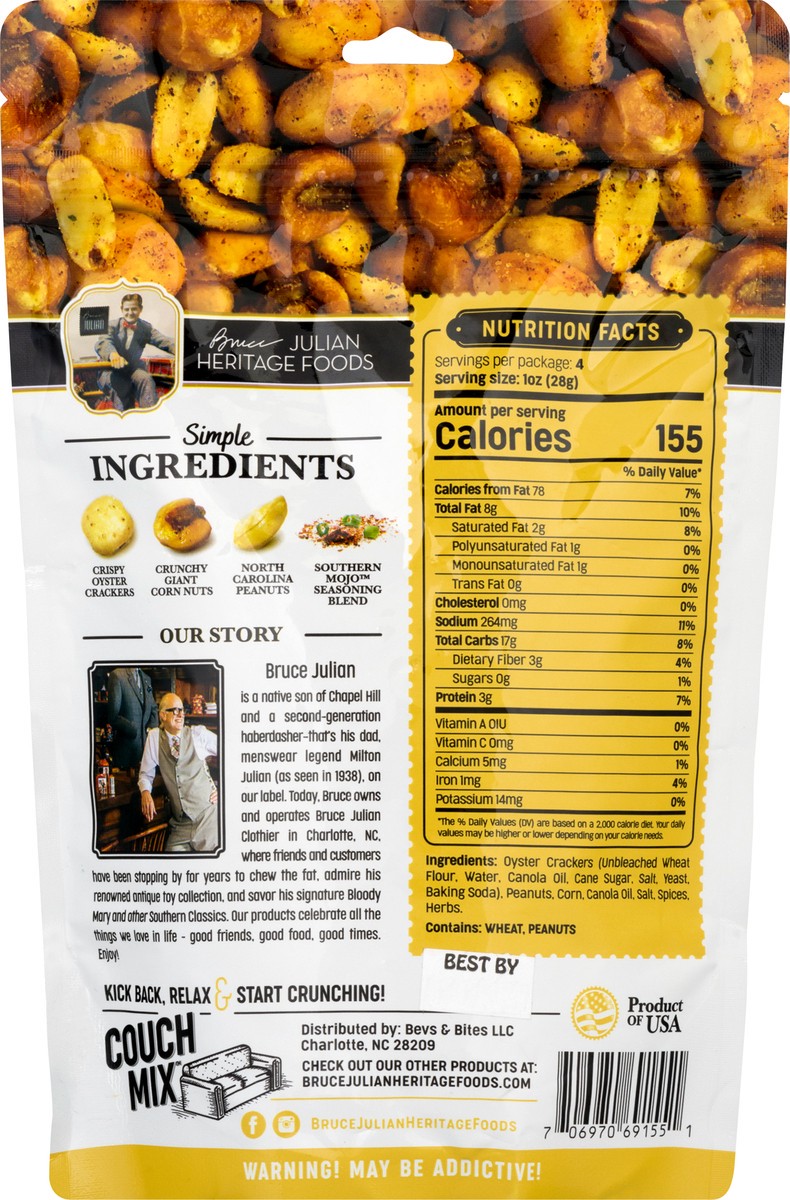 slide 10 of 12, Couch Mix Original Carolina Roasted Crackers & Corn & Peanuts 4 oz, 1 ct