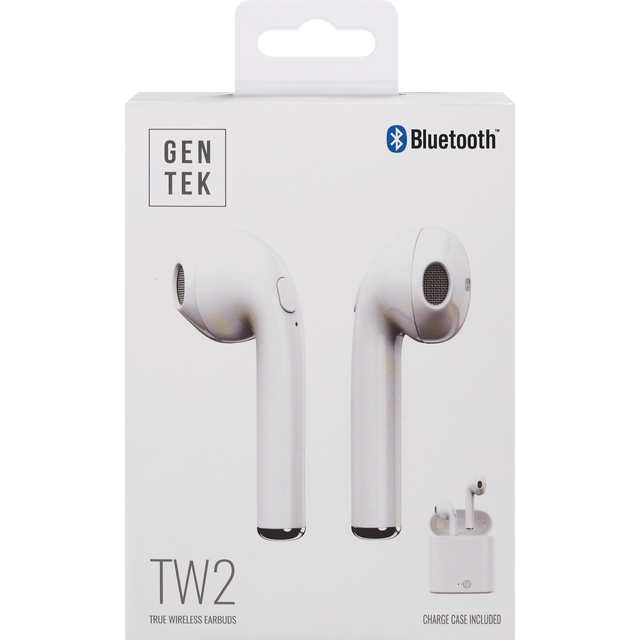 slide 1 of 1, Gentek Tru Earbuds W/Charging Case - White, 1 ct