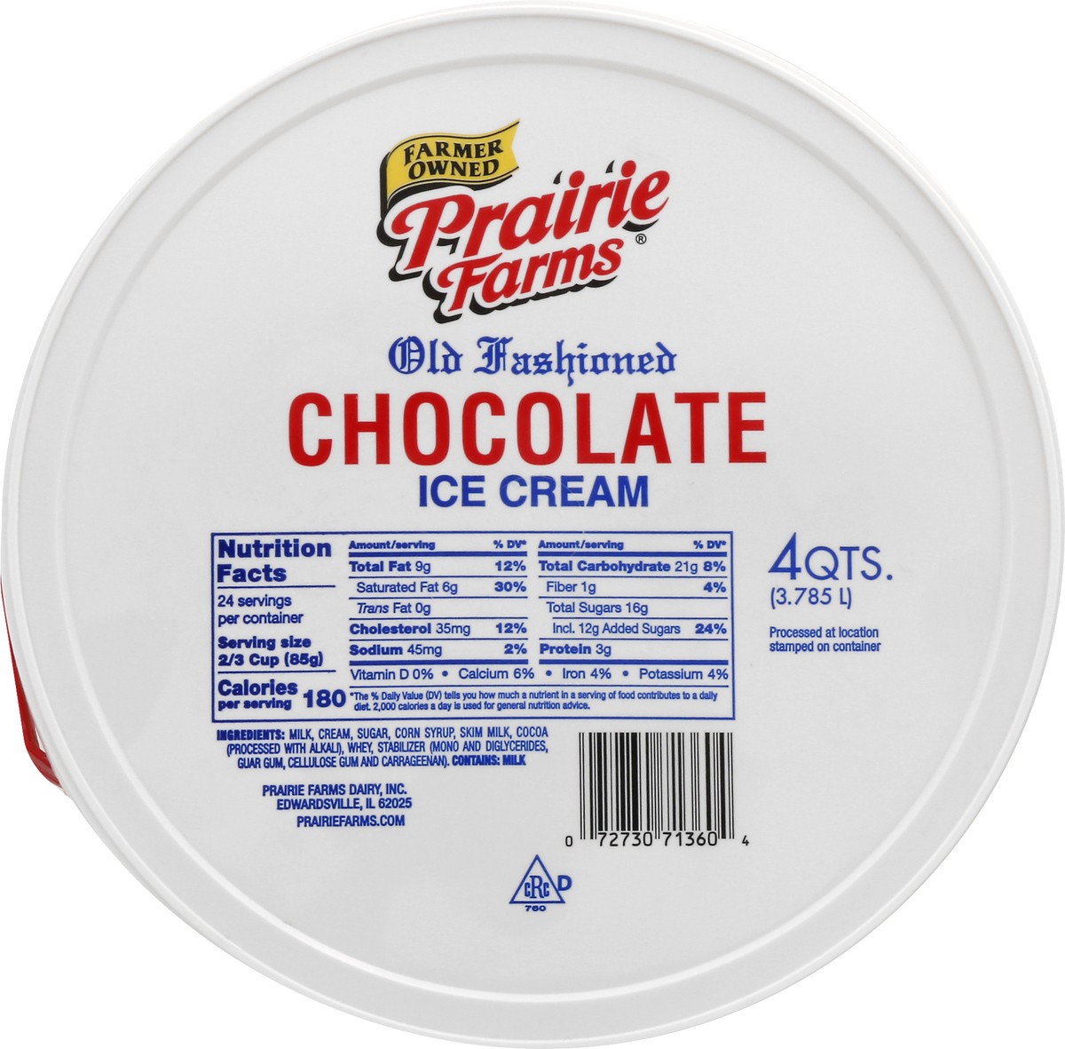 slide 2 of 9, Prairie Farms Old Fashioned Chocolate Ice Cream 4 qt, 4 qt