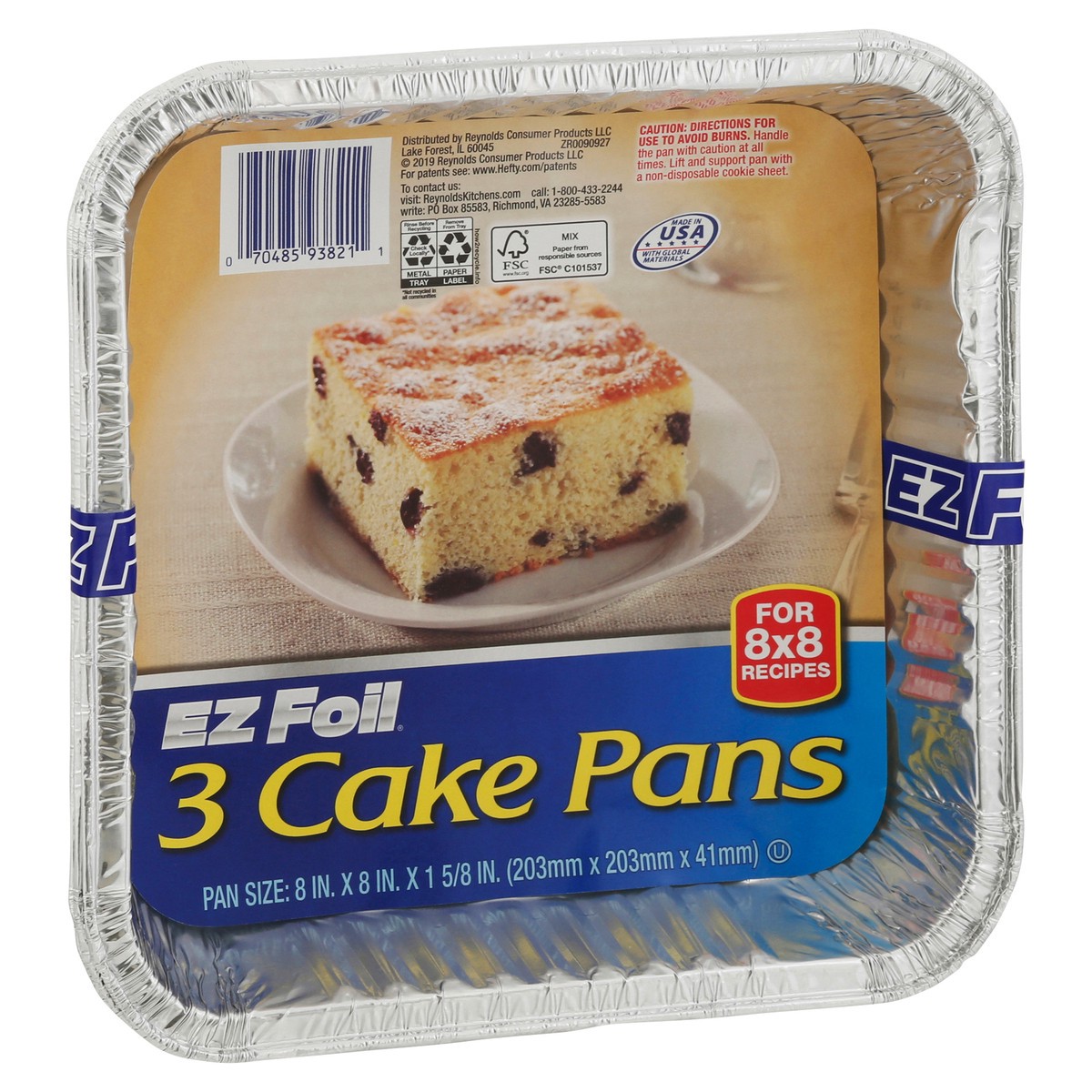 slide 2 of 12, EZ Foil Hefty EZ Foil 8 in. x 8 in. x 1-5/8 in. Cake Pans, 3 ct