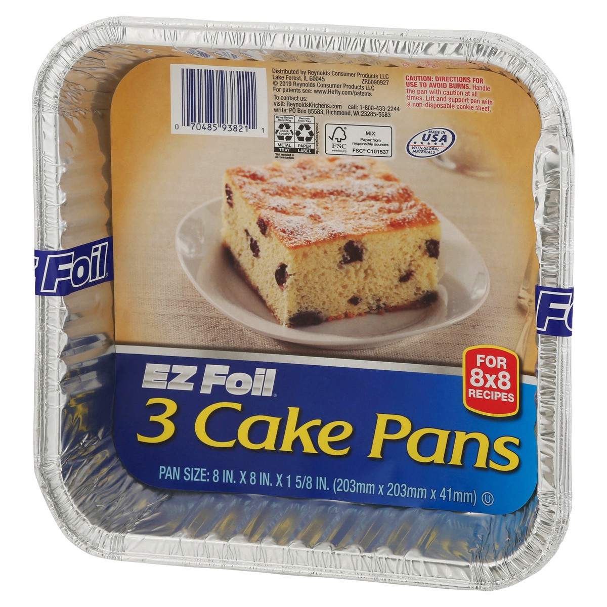 slide 9 of 12, EZ Foil Hefty EZ Foil 8 in. x 8 in. x 1-5/8 in. Cake Pans, 3 ct