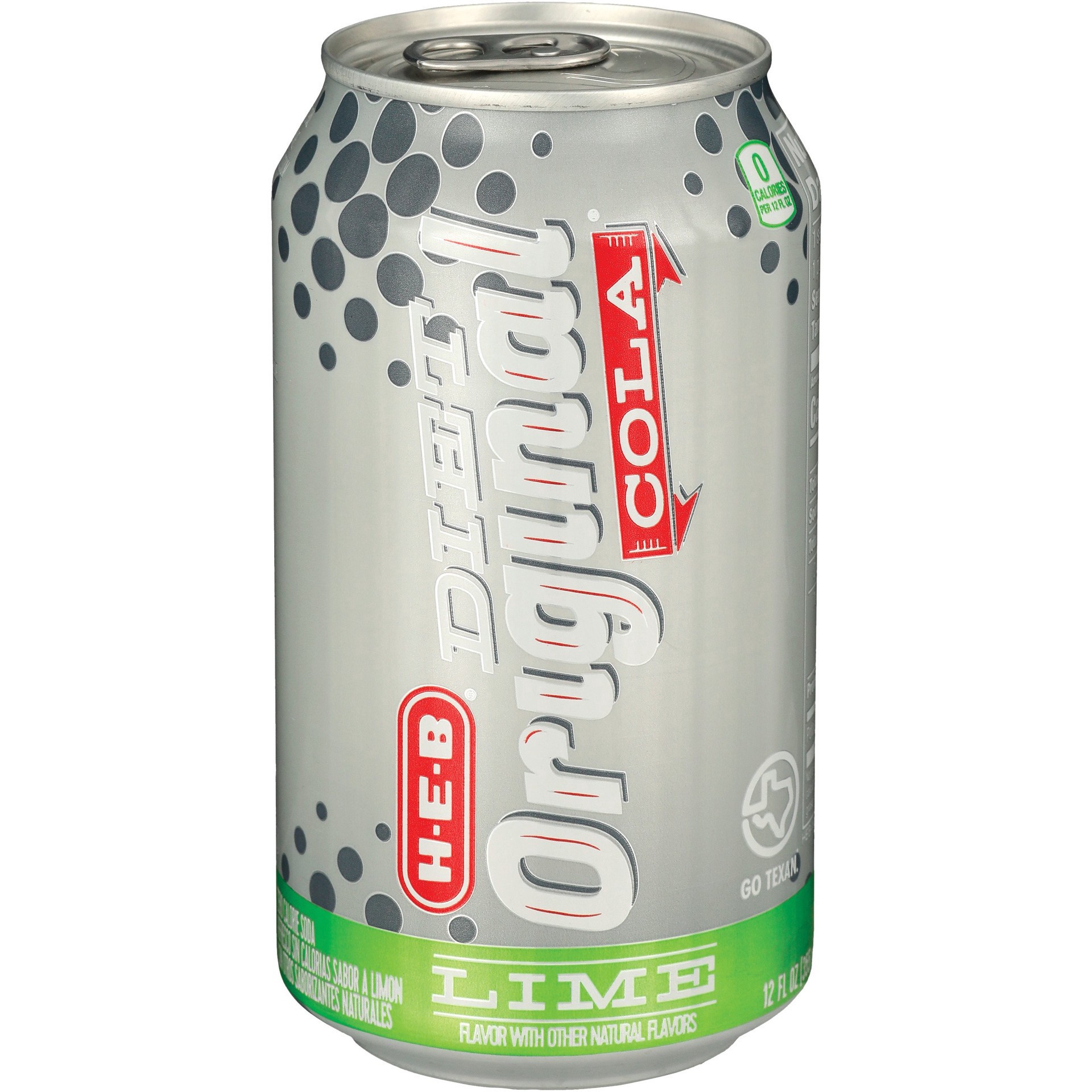 slide 1 of 1, H-E-B Diet Cola with Lime, 12 oz