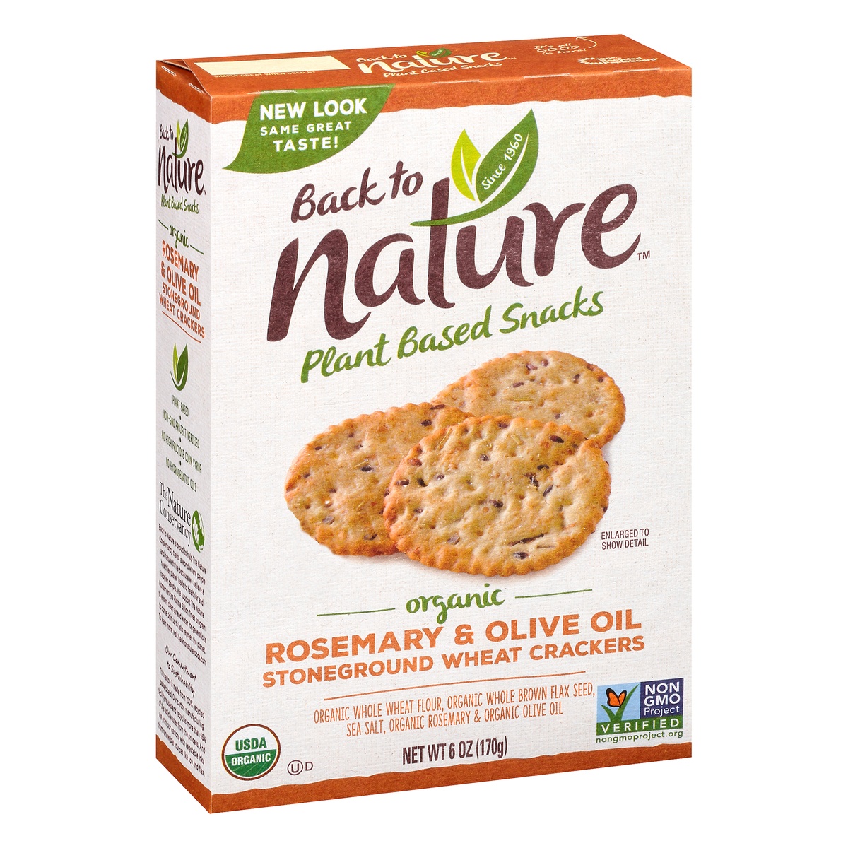 slide 2 of 10, Back to Nature Organic Rosemary & Olive Oil Stoneground Wheat Crackers, 6 oz