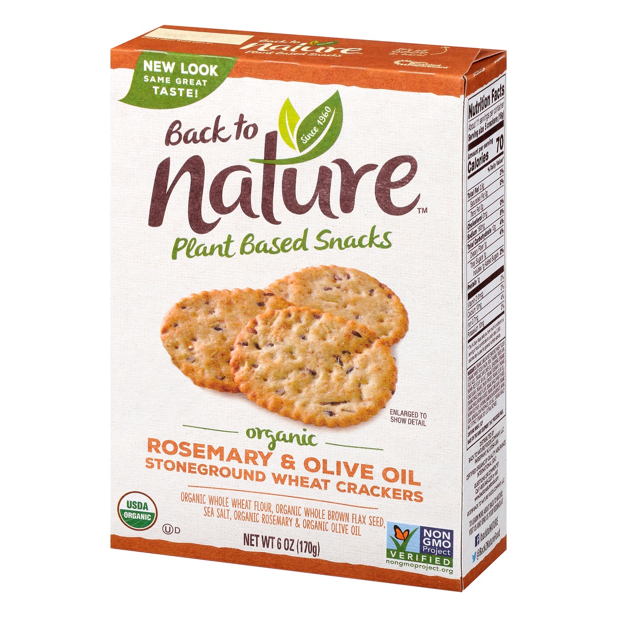 slide 3 of 10, Back to Nature Organic Rosemary & Olive Oil Stoneground Wheat Crackers, 6 oz