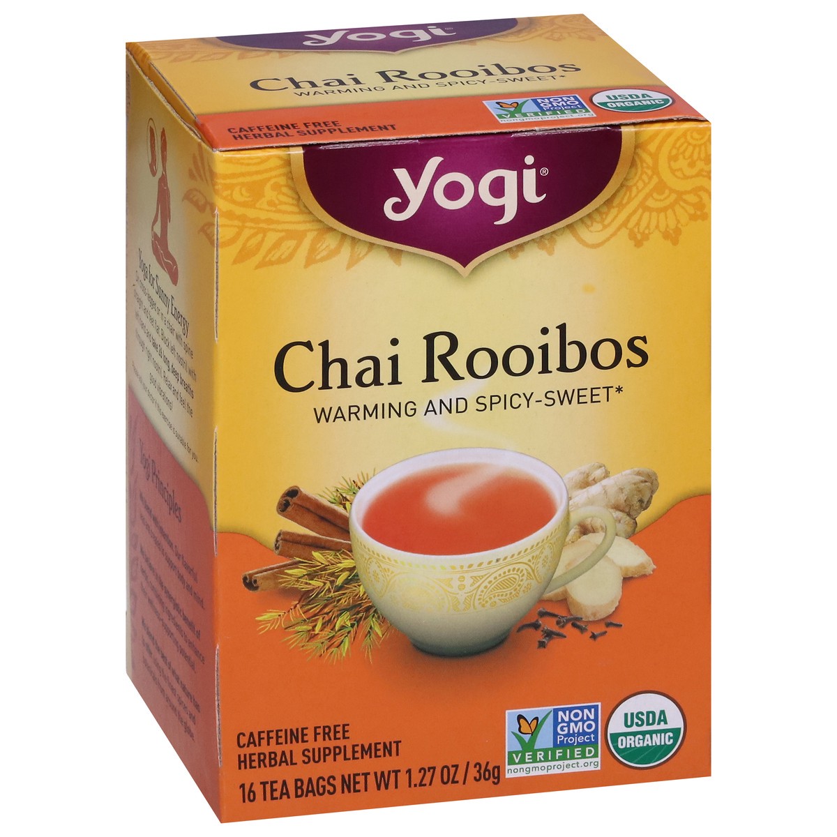 slide 5 of 9, Yogi Tea Bags Chai Rooibos Herbal Supplement 16 Tea Bags, 16 ct