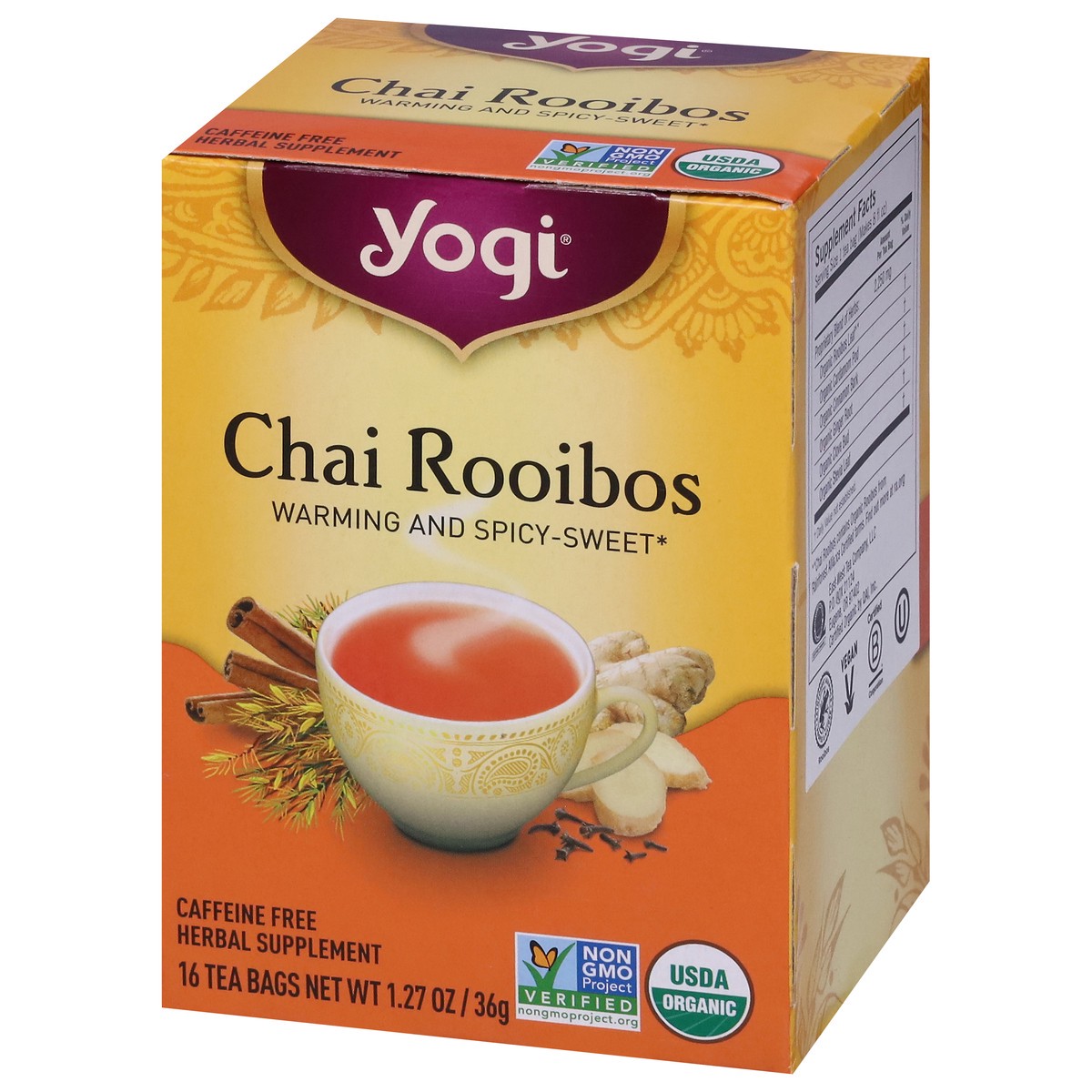 slide 4 of 9, Yogi Tea Bags Chai Rooibos Herbal Supplement 16 Tea Bags, 16 ct