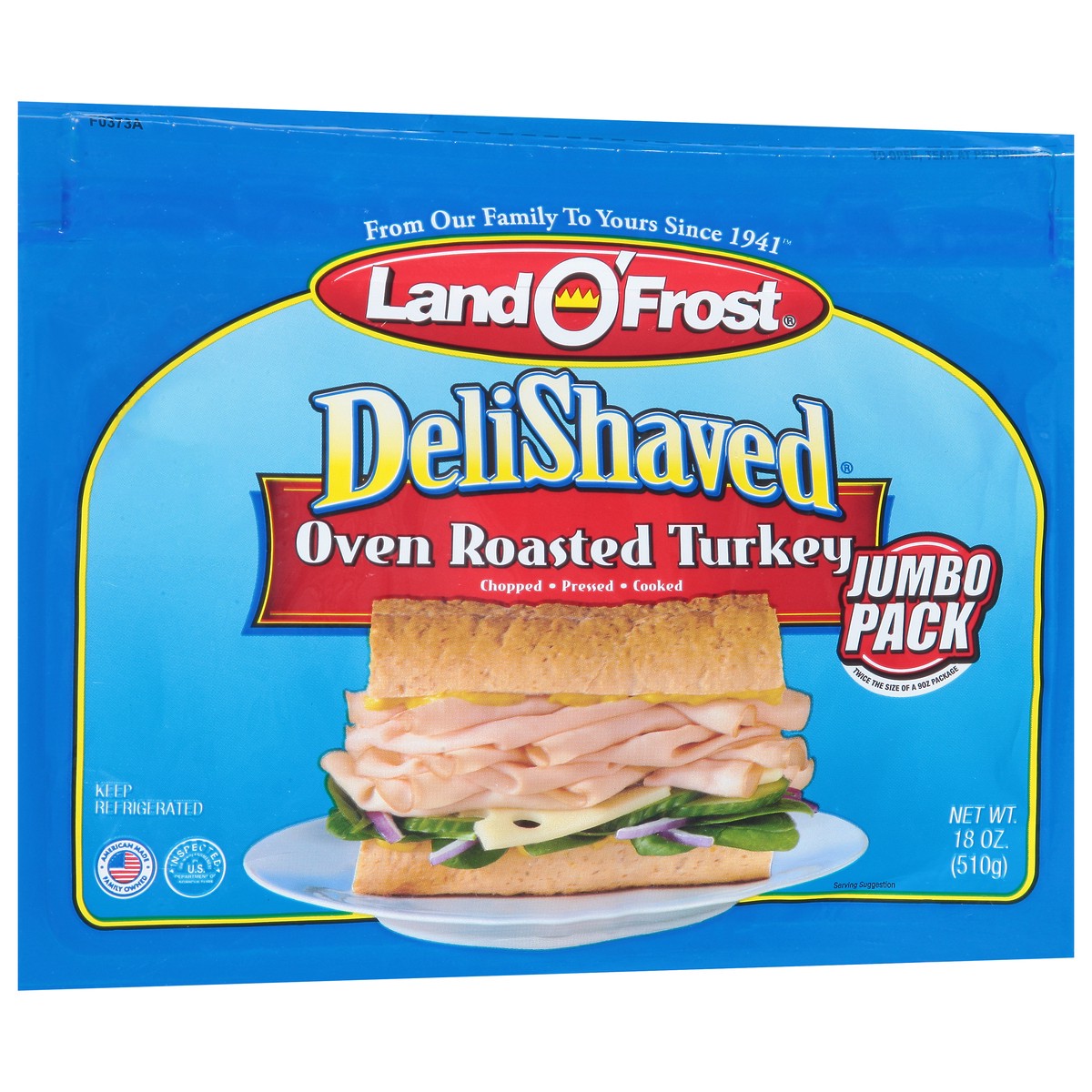 slide 5 of 9, Land O' Frost DeliShaved Oven Roasted Turkey Jumbo Pack 18 oz, 18 oz