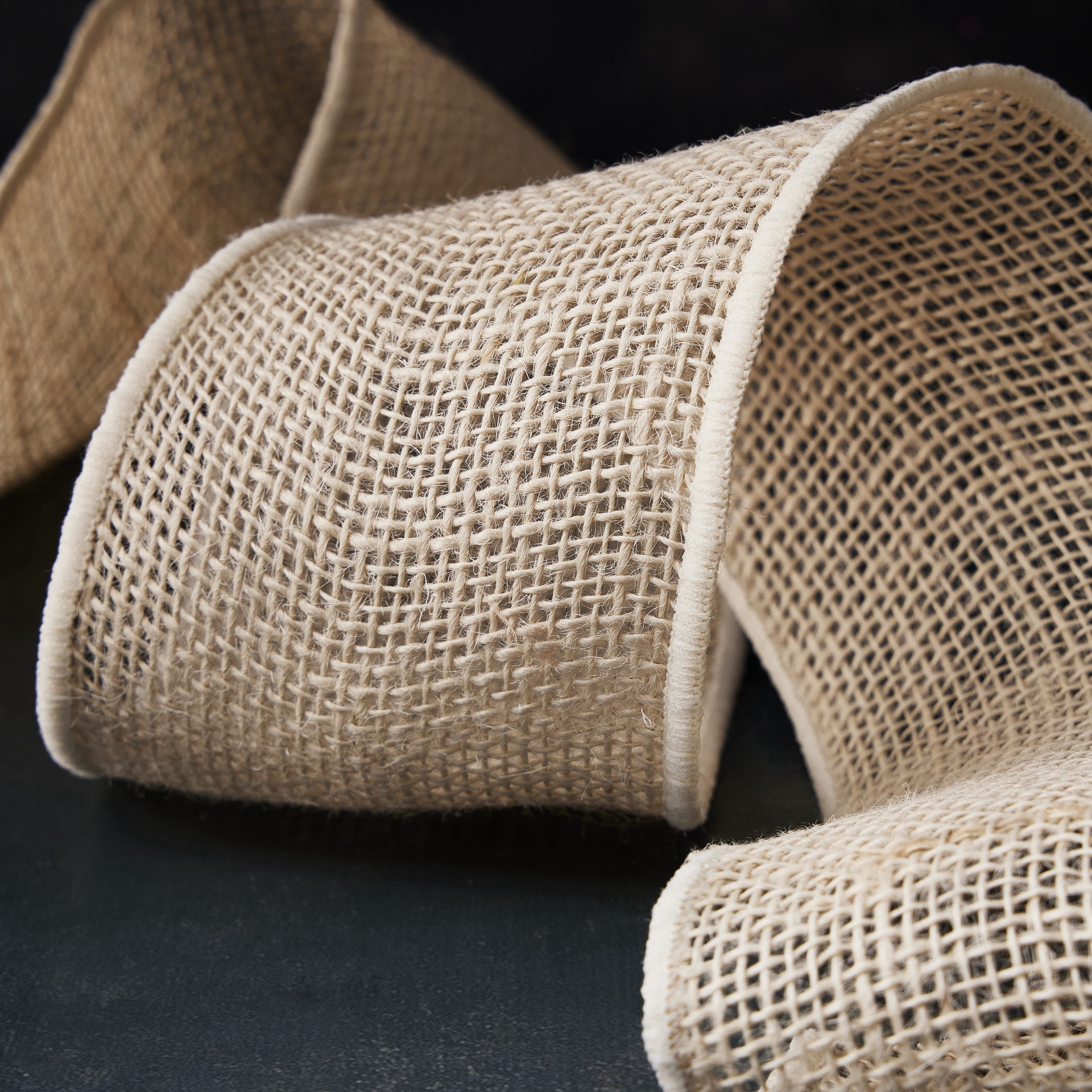 slide 2 of 2, 4" X 21ft. Burlap Wired Ribbon By Celebrate It Occasions, 4 in x 21 ft