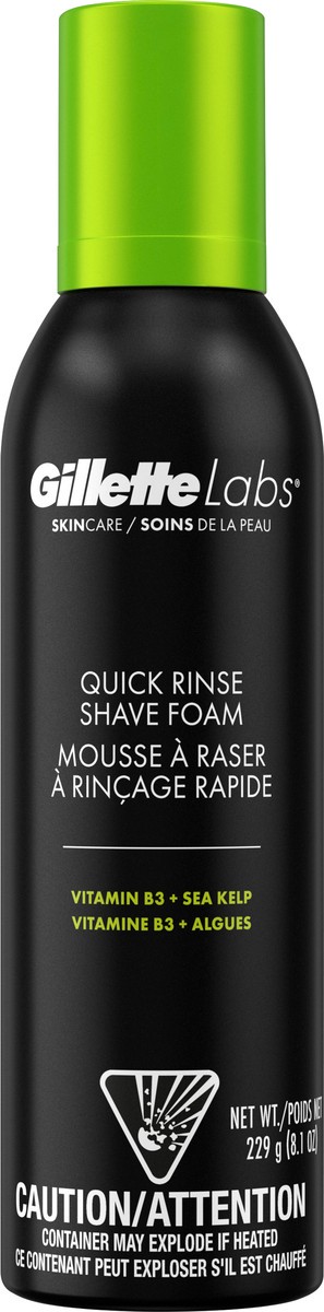 slide 3 of 3, Gillette by Gillette Quick Rinse Lightweight Shave Foam for Men, Shaving Foam that Helps Protect the Skin, 8.1 OZ, 8.1 oz
