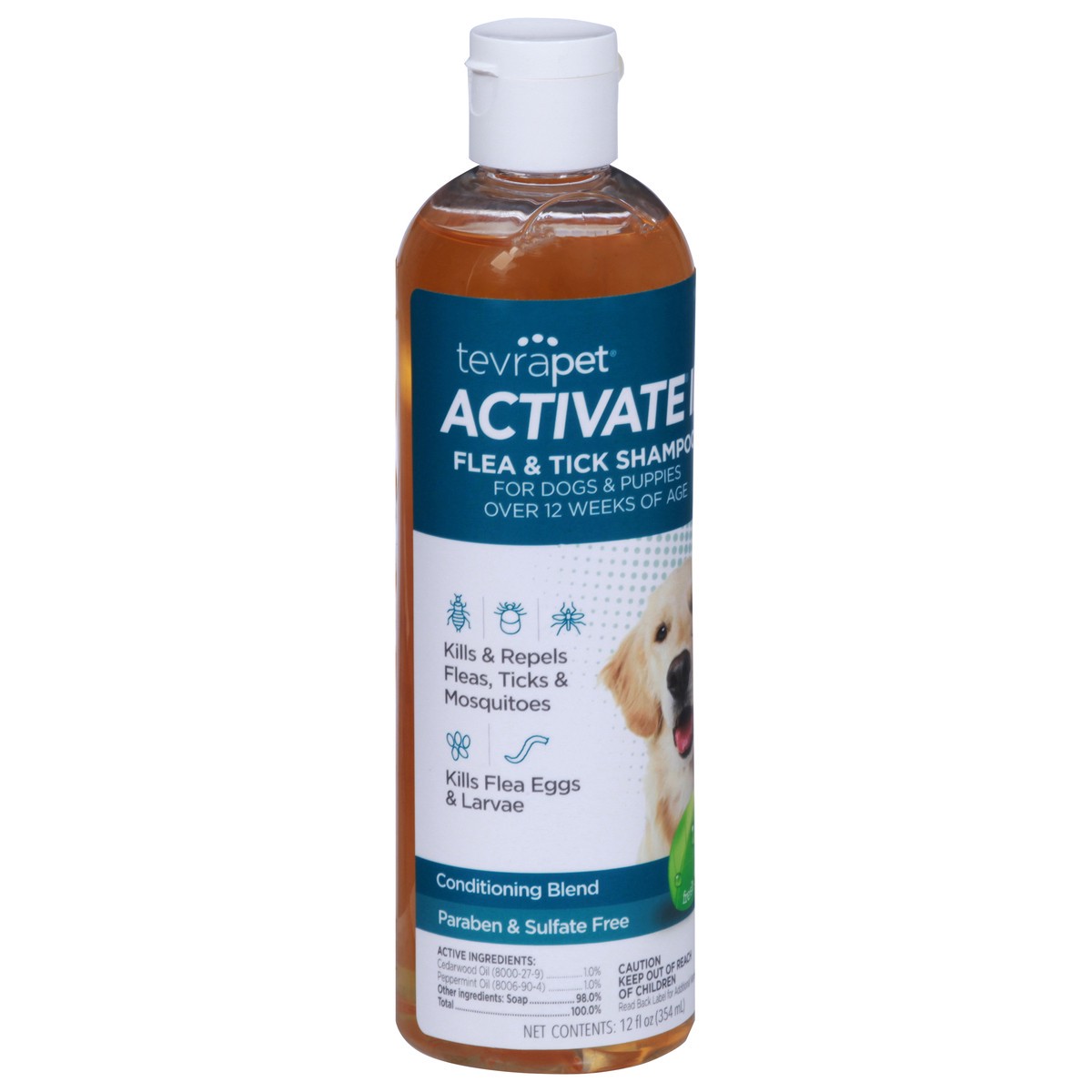 slide 10 of 12, TevraPet Activate II Conditioning Blend Fresh Scent Flea & Tick Shampoo for Dogs & Puppies 12 fl oz, 12 fl oz
