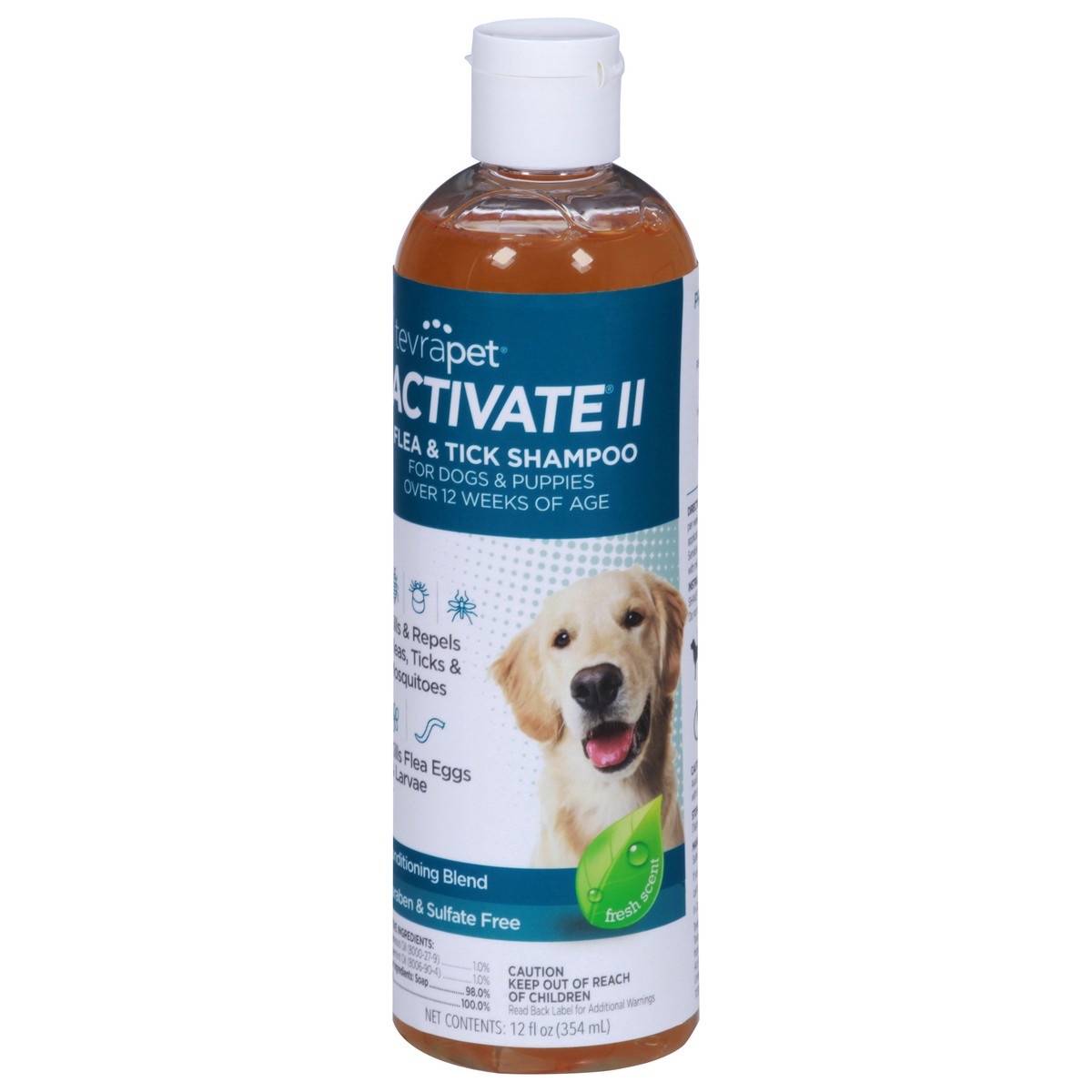 slide 12 of 12, TevraPet Activate II Conditioning Blend Fresh Scent Flea & Tick Shampoo for Dogs & Puppies 12 fl oz, 12 fl oz