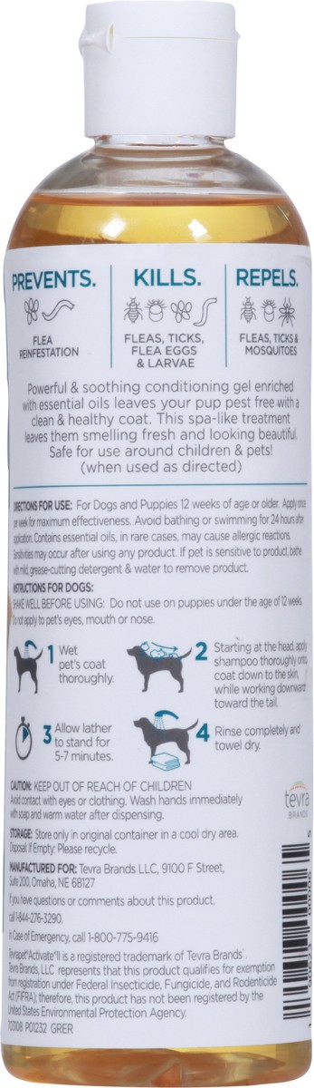 slide 9 of 12, TevraPet Activate II Conditioning Blend Fresh Scent Flea & Tick Shampoo for Dogs & Puppies 12 fl oz, 12 fl oz