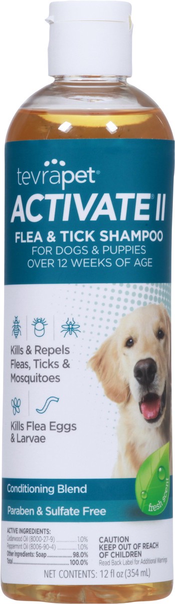 slide 2 of 12, TevraPet Activate II Conditioning Blend Fresh Scent Flea & Tick Shampoo for Dogs & Puppies 12 fl oz, 12 fl oz