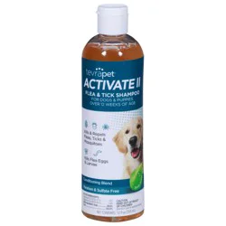 TevraPet Activate II Conditioning Blend Fresh Scent Flea & Tick Shampoo for Dogs & Puppies 12 fl oz