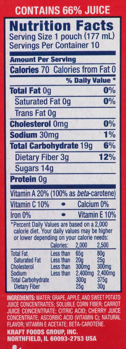 slide 3 of 7, Capri Sun Super V Fruit Punch & Vegetable Juice Pack, 10 ct; 6 fl oz