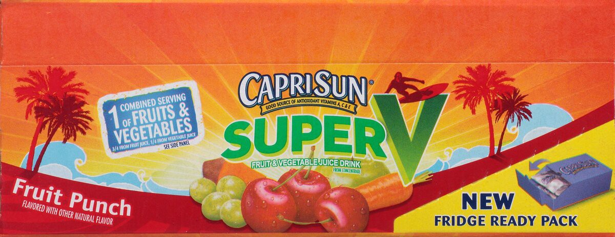 slide 4 of 7, Capri Sun Super V Fruit Punch & Vegetable Juice Pack, 10 ct; 6 fl oz