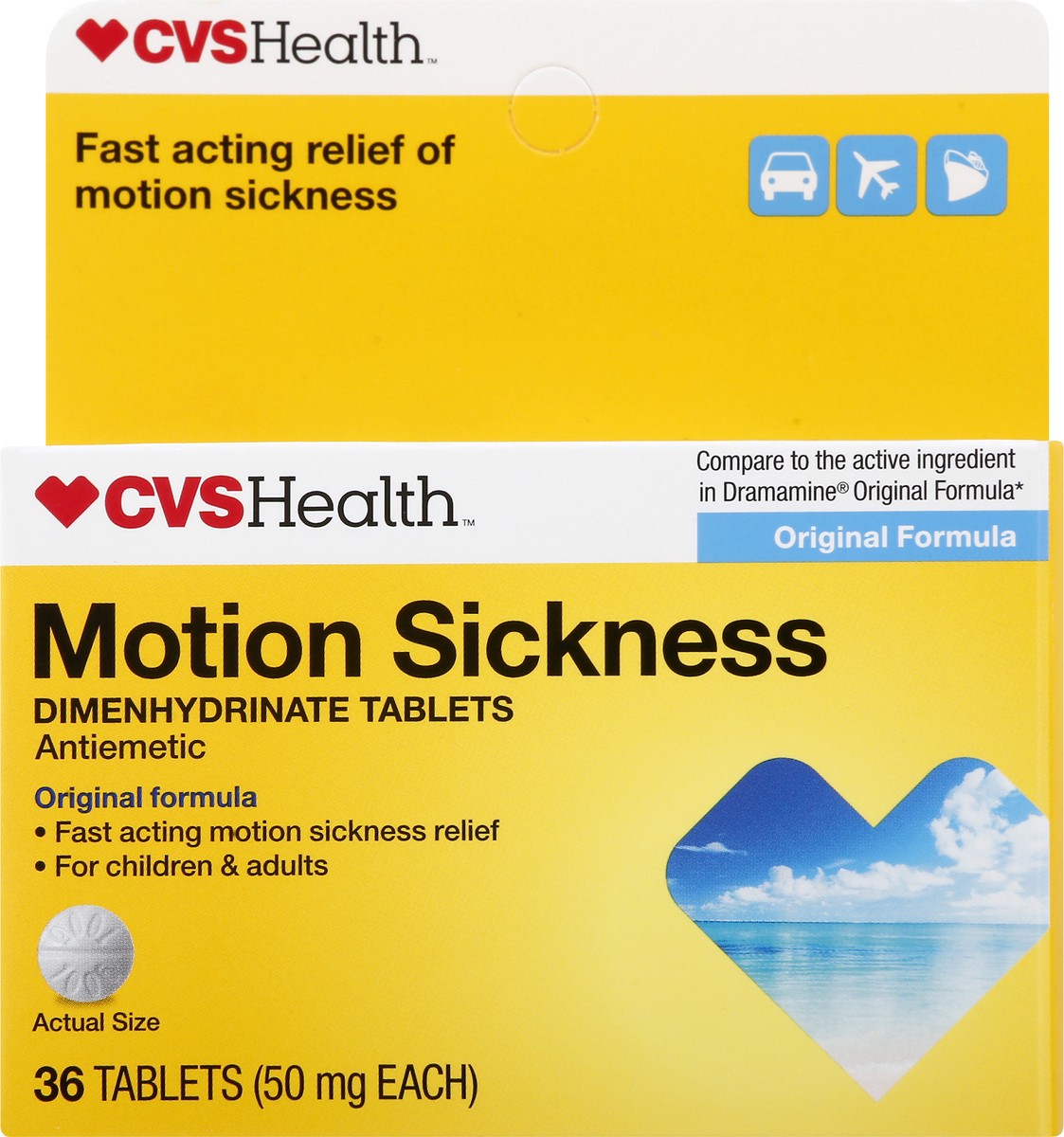 slide 5 of 11, CVS Health Motion Sickness Tablets, 36 Ct, 1 ct
