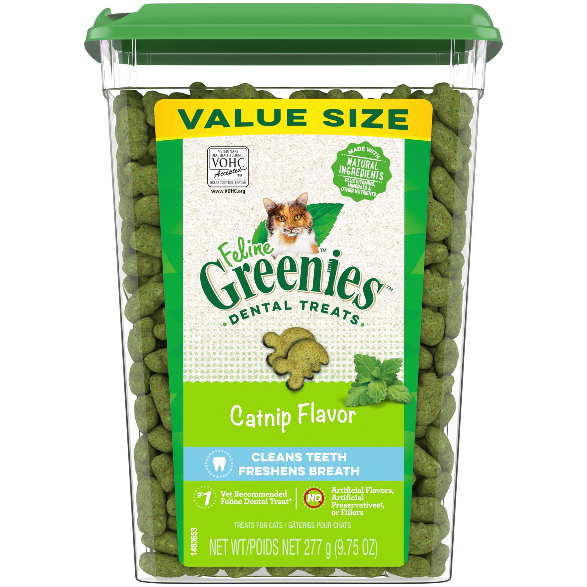 slide 1 of 3, Greenies Feline Dental Care Catnip Adult Cat Treats - 9.75oz, 9.75 oz