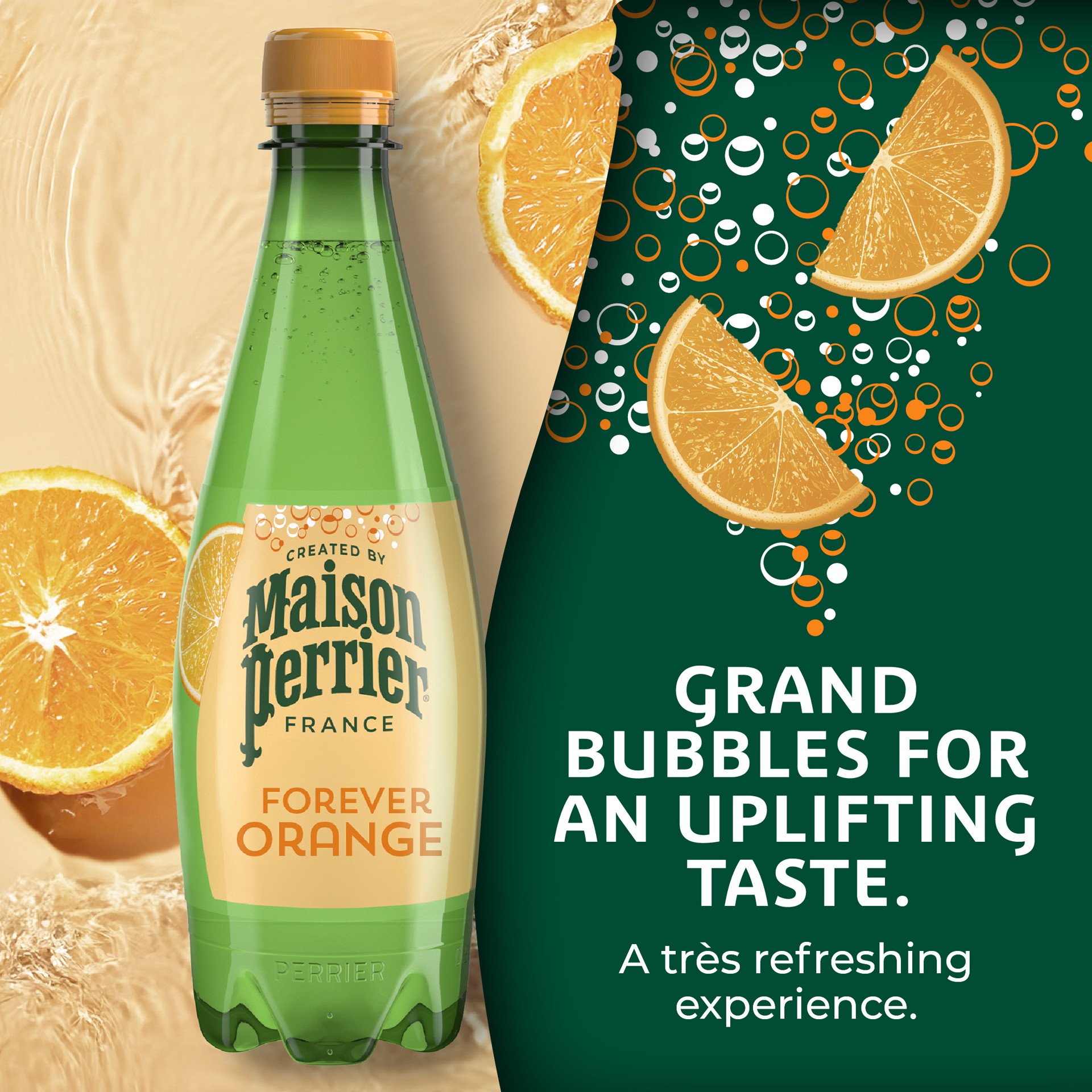 slide 7 of 7, Maison Perrier Forever Orange Flavored Sparkling Water, 16.9 FL OZ Plastic Water Bottle, 16.9 fl oz