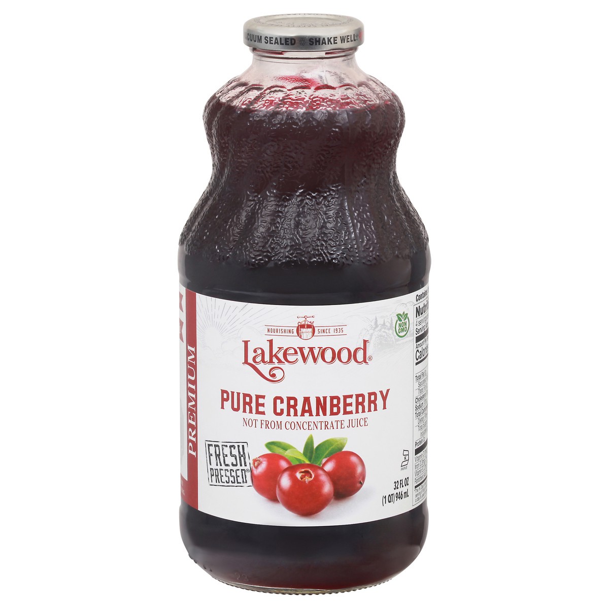 slide 1 of 9, Lakewood Premium Pure Cranberry Juice 32 fl oz, 32 fl oz