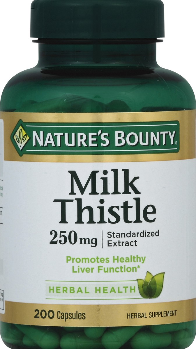 slide 1 of 3, Nature's Bounty Milk Thistle Capsules, 250mg, 200 ct