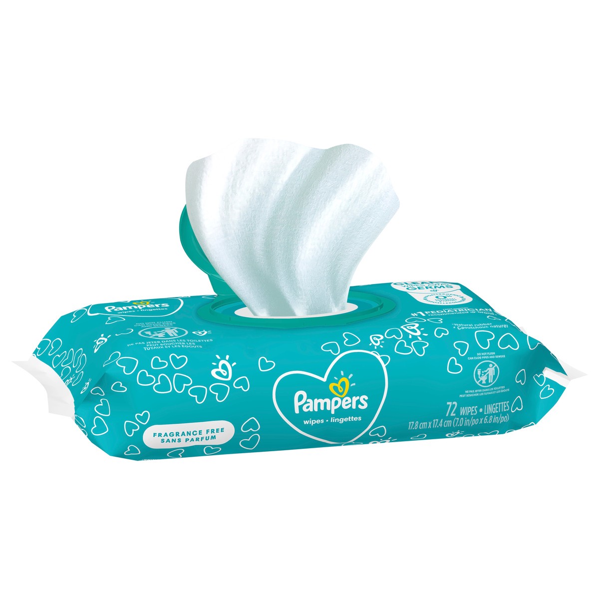 slide 2 of 5, Pampers Baby Wipes Fragrance Free 1X Pop-Top 72 Count, 72 ct