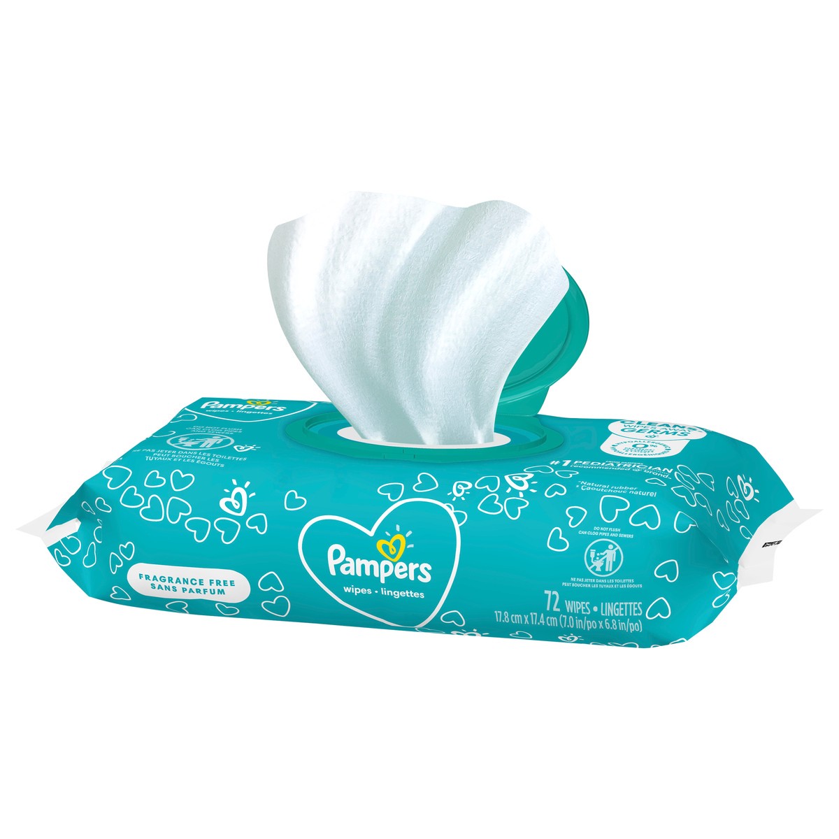 slide 2 of 5, Pampers Baby Wipes Fragrance Free 1X Pop-Top 72 Count, 72 ct