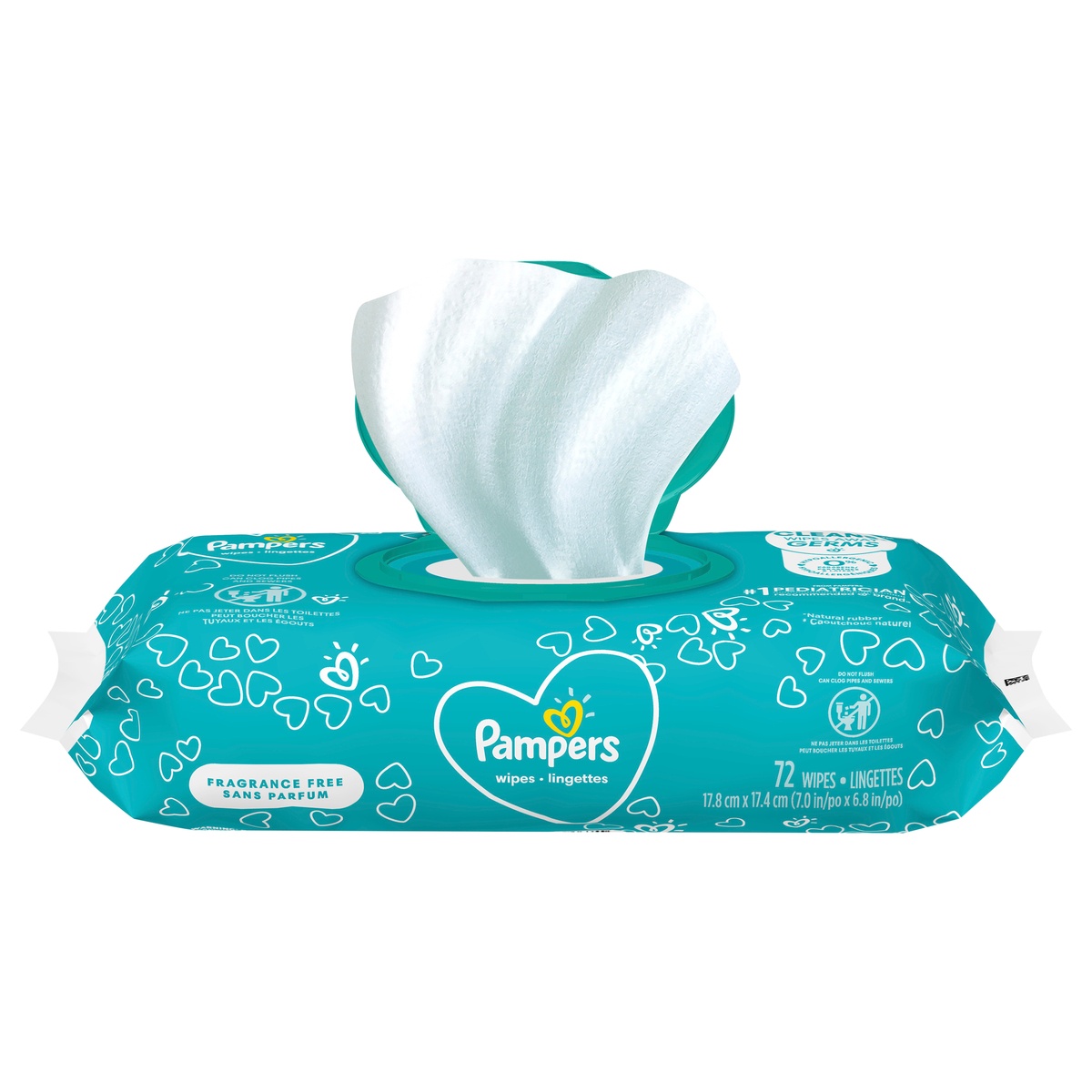 slide 1 of 4, Pampers Baby Wipes Fragrance Free 1X Pop-Top 72 Count, 72 ct
