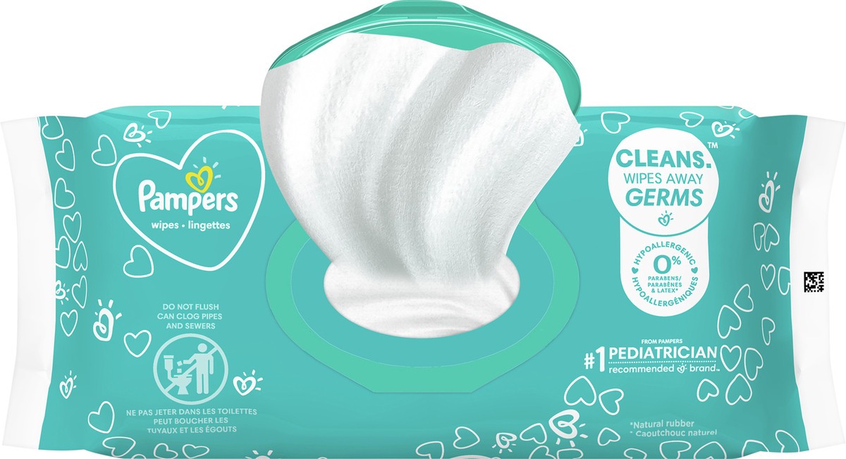 slide 5 of 5, Pampers Baby Wipes Fragrance Free 1X Pop-Top 72 Count, 72 ct