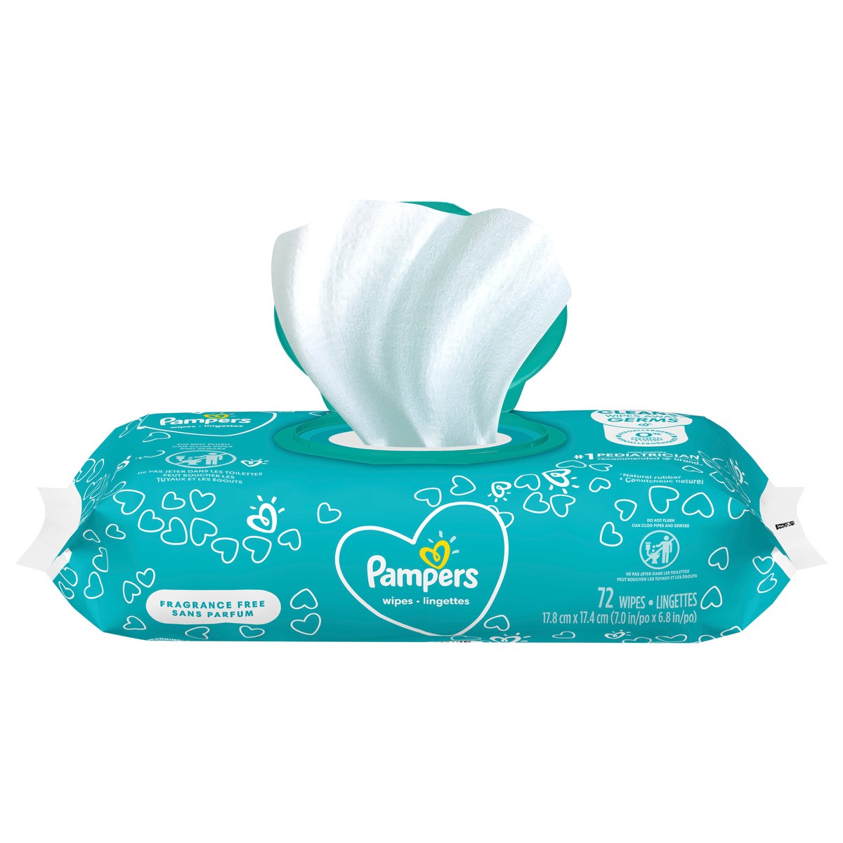 slide 1 of 5, Pampers Baby Wipes Fragrance Free 1X Pop-Top 72 Count, 72 ct