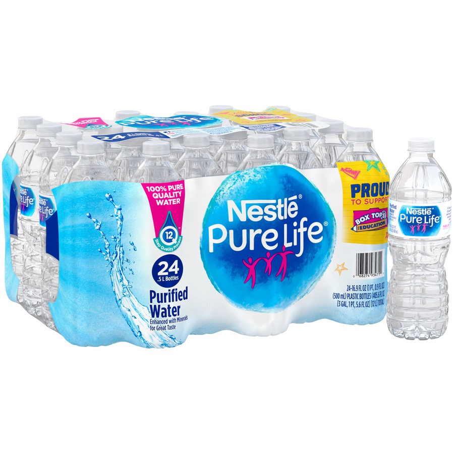 slide 2 of 6, Nestlé Pure Life Purified Water, 24 ct; 16.9 fl oz.