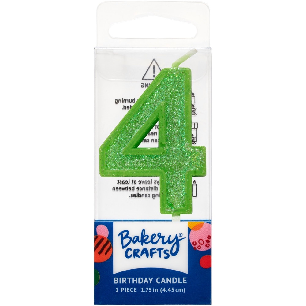 slide 1 of 1, Decopac Four Birthday Candle Cake Decoration - Green, 1 ct