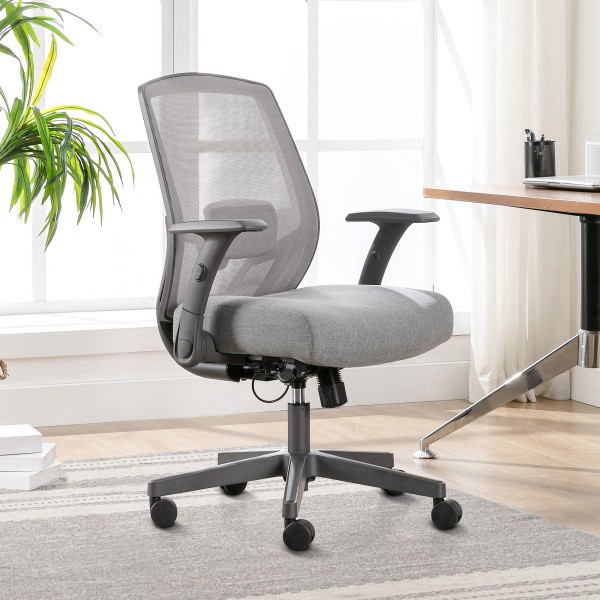 slide 2 of 10, Serta Sittrue Rayne Ergonomic Mesh/Fabric Mid-Back Task Chair, Gray, 1 ct