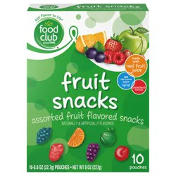 Food Club Assorted Fruit Snacks - 10 ct